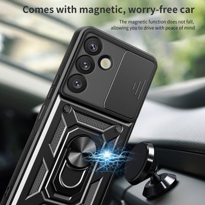 For Samsung Galaxy S25+ 5G Sliding Camera Cover Design TPU+PC Phone Case(Silver) by buy2fix