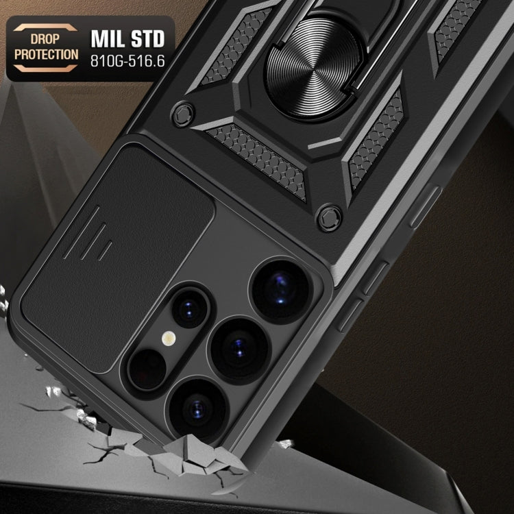 For Samsung Galaxy S25 Ultra 5G Sliding Camera Cover Design TPU+PC Phone Case(Black) by buy2fix