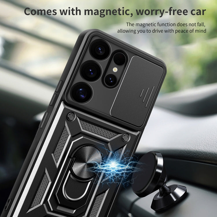 For Samsung Galaxy S25 Ultra 5G Sliding Camera Cover Design TPU+PC Phone Case(Black) by buy2fix
