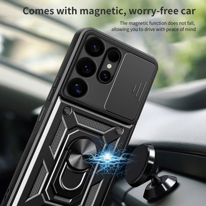 For Samsung Galaxy S25 Ultra 5G Sliding Camera Cover Design TPU+PC Phone Case(Silver) by buy2fix