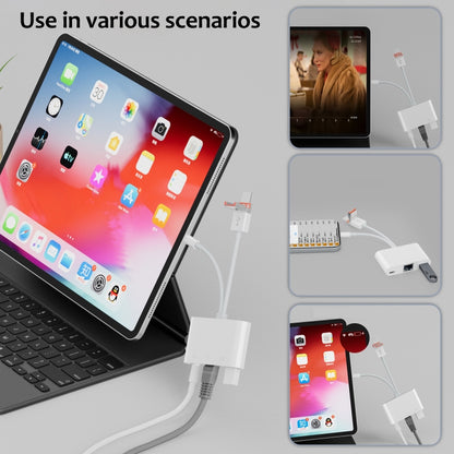 NK-107TL Pro USB-C / Type-C, 8 Pin, USB to 8 Pin, USB, RJ45 Multi-function Adapter(White) - Converter & Adapter by buy2fix | Online Shopping UK | buy2fix