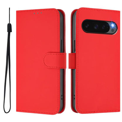 For Google Pixel 10 Pro XL Skin Feel Solid Color Leather Phone Case with Lanyard(Red) - Google Cases by buy2fix | Online Shopping UK | buy2fix