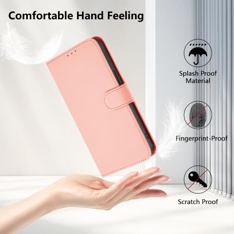 For Google Pixel 10 Pro XL Skin Feel Solid Color Leather Phone Case with Lanyard(Pink) - Google Cases by buy2fix | Online Shopping UK | buy2fix