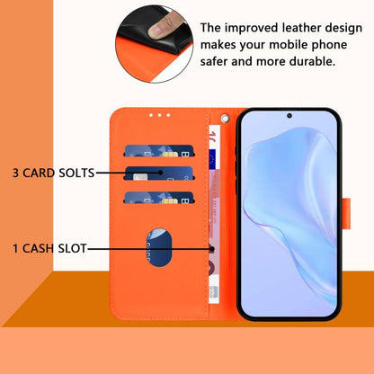 For Google Pixel 10 Pro XL Skin Feel Solid Color Leather Phone Case with Lanyard(Orange) - Google Cases by buy2fix | Online Shopping UK | buy2fix
