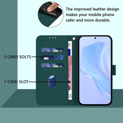 For Google Pixel 10 Pro XL Skin Feel Solid Color Leather Phone Case with Lanyard(Dark Green) - Google Cases by buy2fix | Online Shopping UK | buy2fix