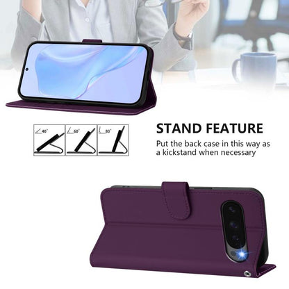 For Google Pixel 10 Pro XL Skin Feel Solid Color Leather Phone Case with Lanyard(Violet) - Google Cases by buy2fix | Online Shopping UK | buy2fix
