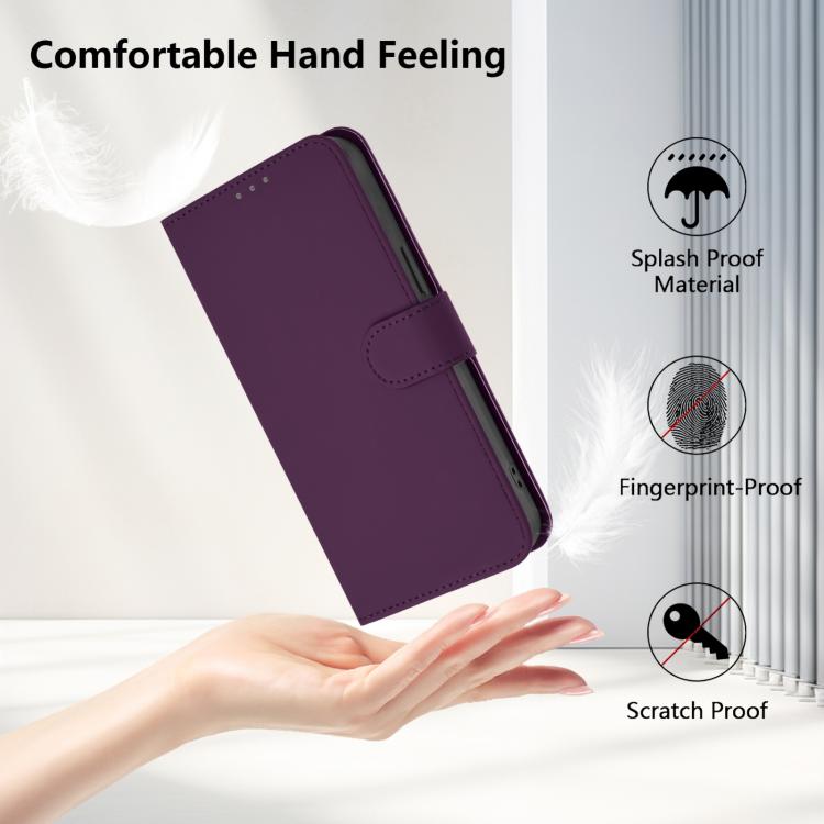 For Google Pixel 10 Pro XL Skin Feel Solid Color Leather Phone Case with Lanyard(Violet) - Google Cases by buy2fix | Online Shopping UK | buy2fix