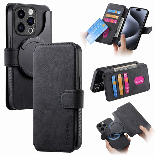 For iPhone 15 Pro CaseNeo MagSafe RFID Anti-theft Retro Leather Phone Case(Black) - iPhone 15 Pro Cases by CaseNeo | Online Shopping UK | buy2fix