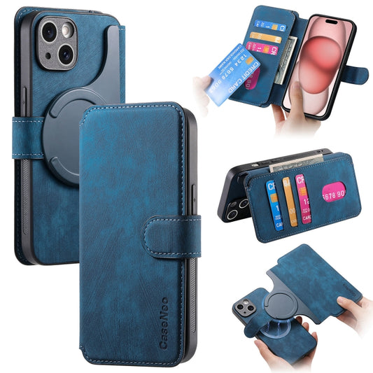 For iPhone 15 Plus CaseNeo MagSafe RFID Anti-theft Retro Leather Phone Case(Blue) - iPhone 15 Plus Cases by CaseNeo | Online Shopping UK | buy2fix
