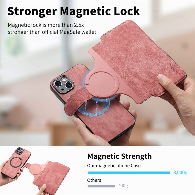 For iPhone 15 Plus CaseNeo MagSafe RFID Anti-theft Retro Leather Phone Case(Pink) - iPhone 15 Plus Cases by CaseNeo | Online Shopping UK | buy2fix