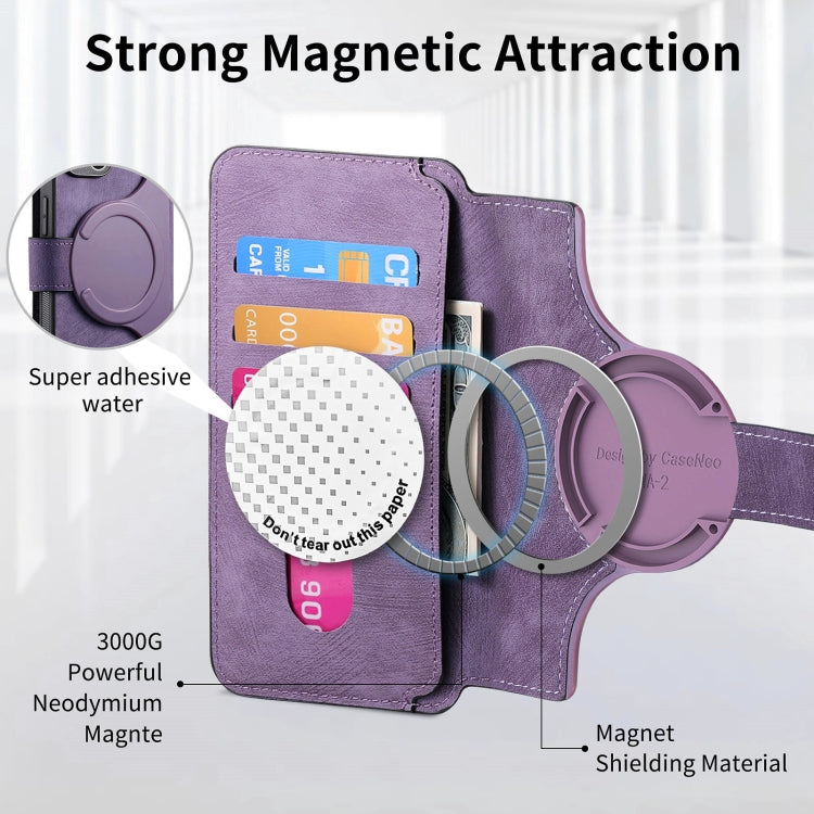 For iPhone 15 Plus CaseNeo MagSafe RFID Anti-theft Retro Leather Phone Case(Purple) - iPhone 15 Plus Cases by CaseNeo | Online Shopping UK | buy2fix