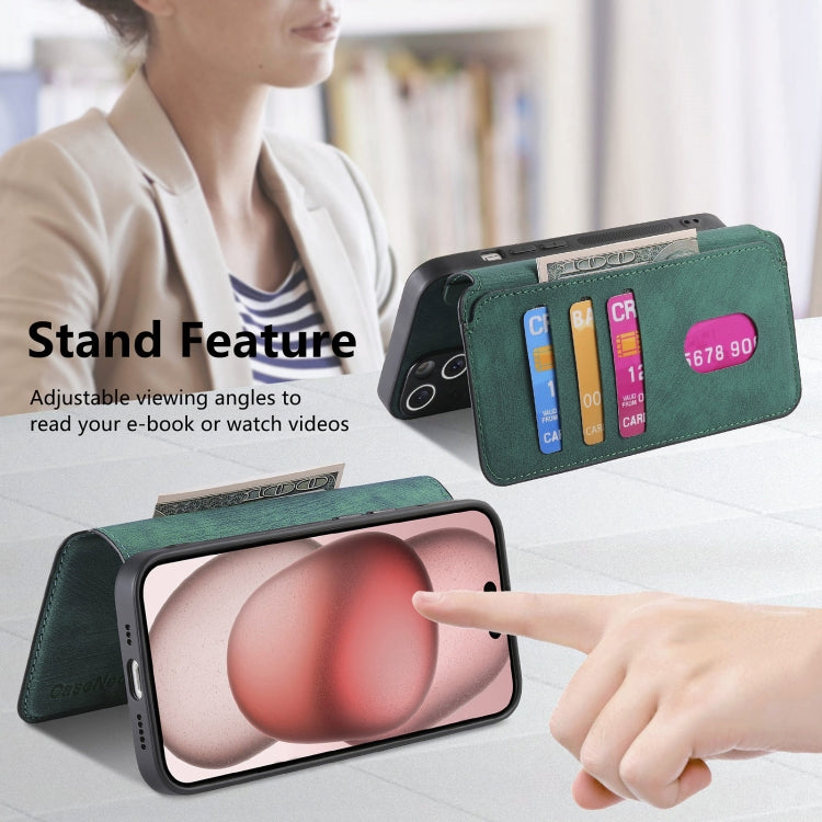 For iPhone 15 CaseNeo MagSafe RFID Anti-theft Retro Leather Phone Case(Green) - iPhone 15 Cases by CaseNeo | Online Shopping UK | buy2fix
