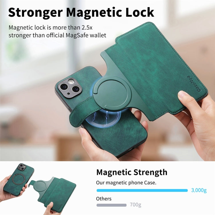 For iPhone 15 CaseNeo MagSafe RFID Anti-theft Retro Leather Phone Case(Green) - iPhone 15 Cases by CaseNeo | Online Shopping UK | buy2fix