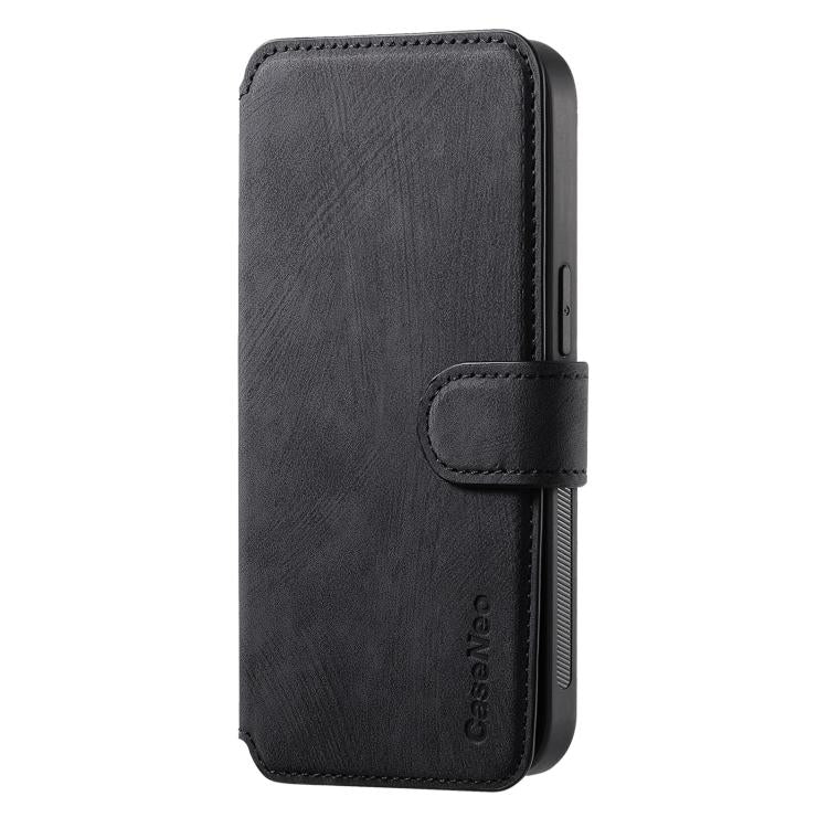 For iPhone 16e CaseNeo MagSafe RFID Anti-theft Retro Leather Phone Case(Black) - iPhone 16e Cases by CaseNeo | Online Shopping UK | buy2fix