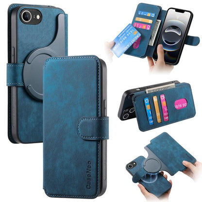 For iPhone 16e CaseNeo MagSafe RFID Anti-theft Retro Leather Phone Case(Blue) - iPhone 16e Cases by CaseNeo | Online Shopping UK | buy2fix