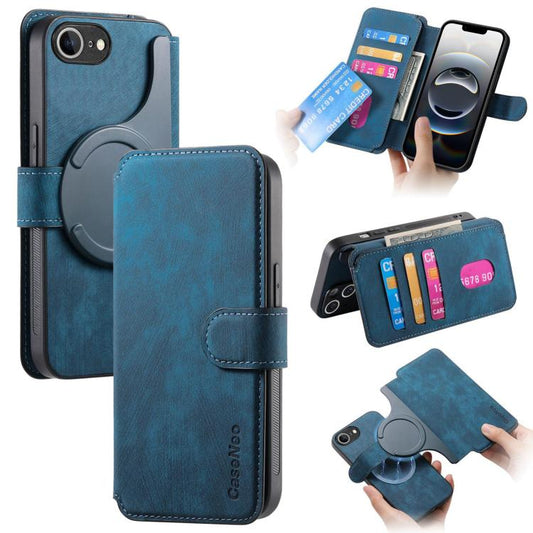 For iPhone 16e CaseNeo MagSafe RFID Anti-theft Retro Leather Phone Case(Blue) - iPhone 16e Cases by CaseNeo | Online Shopping UK | buy2fix