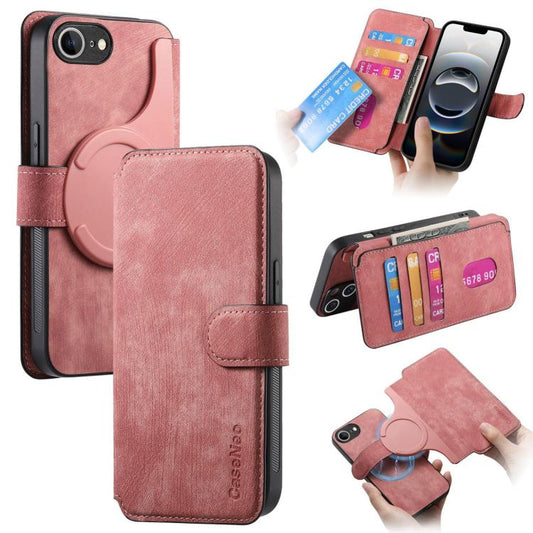 For iPhone 16e CaseNeo MagSafe RFID Anti-theft Retro Leather Phone Case(Pink) - iPhone 16e Cases by CaseNeo | Online Shopping UK | buy2fix