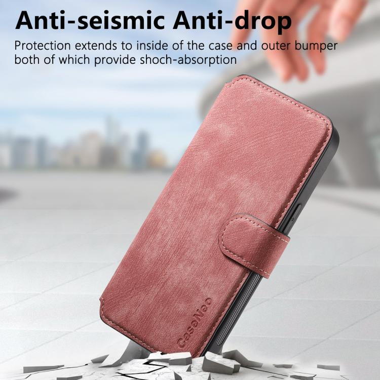 For iPhone 16e CaseNeo MagSafe RFID Anti-theft Retro Leather Phone Case(Pink) - iPhone 16e Cases by CaseNeo | Online Shopping UK | buy2fix