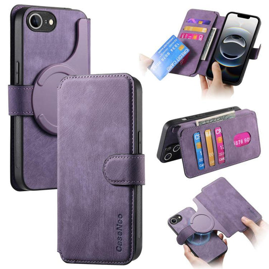 For iPhone 16e CaseNeo MagSafe RFID Anti-theft Retro Leather Phone Case(Purple) - iPhone 16e Cases by CaseNeo | Online Shopping UK | buy2fix