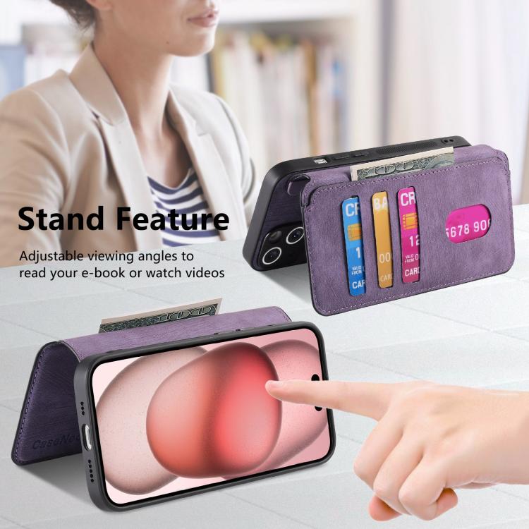 For iPhone 16e CaseNeo MagSafe RFID Anti-theft Retro Leather Phone Case(Purple) - iPhone 16e Cases by CaseNeo | Online Shopping UK | buy2fix