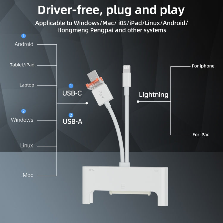 NK-1046TL Pro USB-C / Type-C, 8 Pin, USB to USB-C / Type-C, USB, SATA Interface Multi-function Adapter(White) - Converter & Adapter by buy2fix | Online Shopping UK | buy2fix