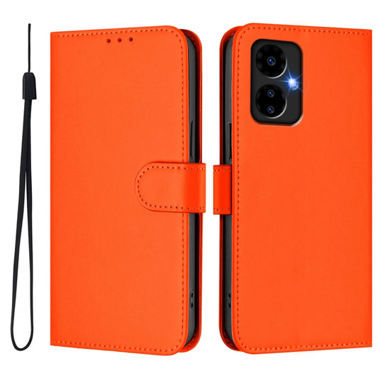For Boost MobIle Celero 5G 2024 / 3 5G Skin Feel Solid Color Leather Phone Case with Lanyard(Orange) by buy2fix