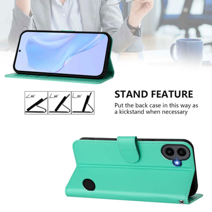 For Nothing CMF Phone 1 Skin Feel Solid Color Leather Phone Case with Lanyard(Green) - More Brand by buy2fix | Online Shopping UK | buy2fix