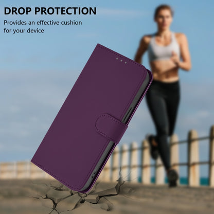 For Sony Xperia 10 VI 2024 Skin Feel Solid Color Leather Phone Case with Lanyard(Violet) by buy2fix
