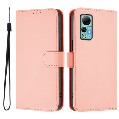 For Ulefone Note 14 Skin Feel Solid Color Leather Phone Case with Lanyard(Pink) by buy2fix