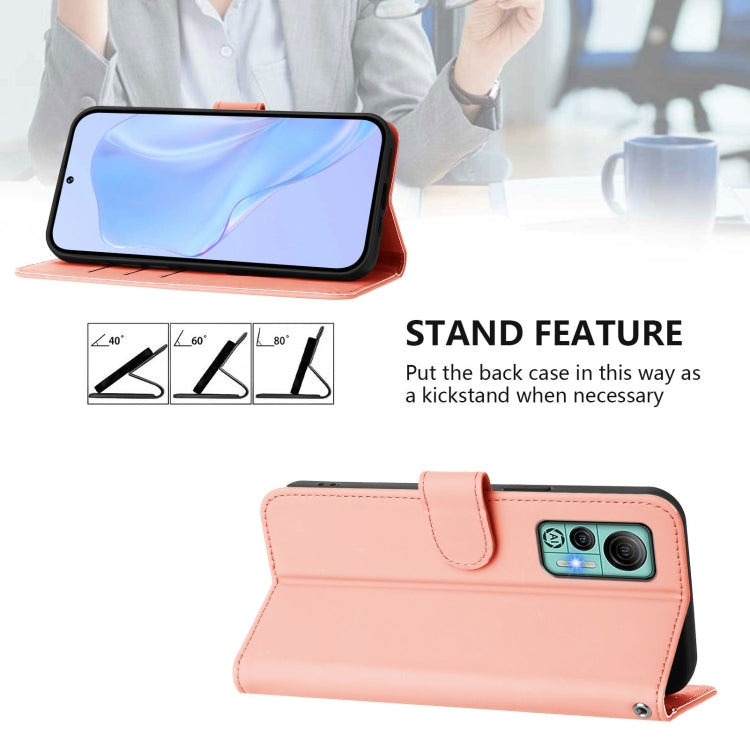 For Ulefone Note 14 Skin Feel Solid Color Leather Phone Case with Lanyard(Pink) by buy2fix