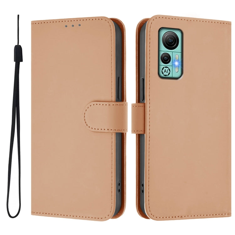 For Ulefone Note 14 Skin Feel Solid Color Leather Phone Case with Lanyard(Nude) by buy2fix