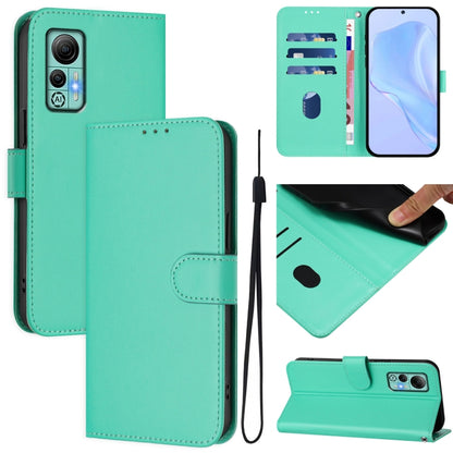 For Ulefone Note 14 Skin Feel Solid Color Leather Phone Case with Lanyard(Green) by buy2fix