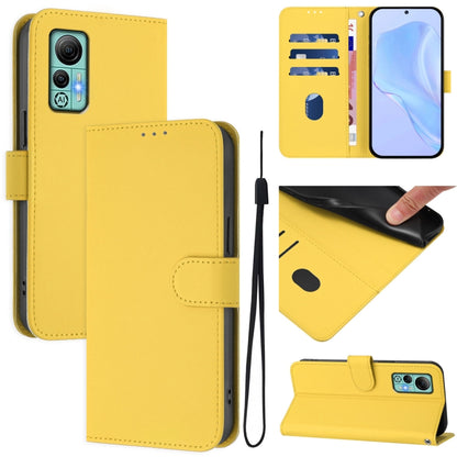 For Ulefone Note 14 Skin Feel Solid Color Leather Phone Case with Lanyard(Lemon Yellow) by buy2fix
