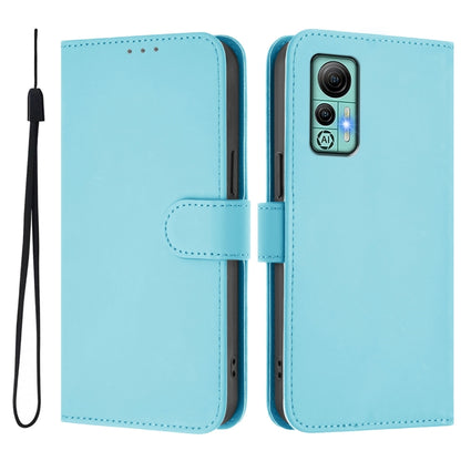 For Ulefone Note 14 Skin Feel Solid Color Leather Phone Case with Lanyard(Sky Blue) by buy2fix