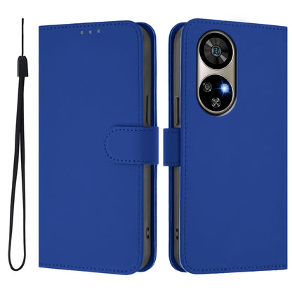 For Ulefone Note 17 Pro Skin Feel Solid Color Leather Phone Case with Lanyard(Dark Blue) by buy2fix