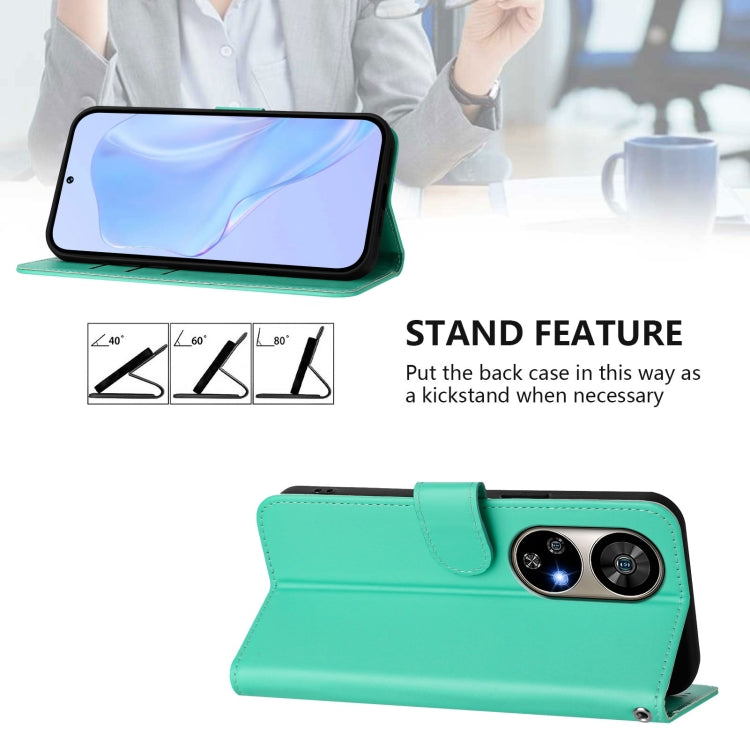 For Ulefone Note 17 Pro Skin Feel Solid Color Leather Phone Case with Lanyard(Green) by buy2fix