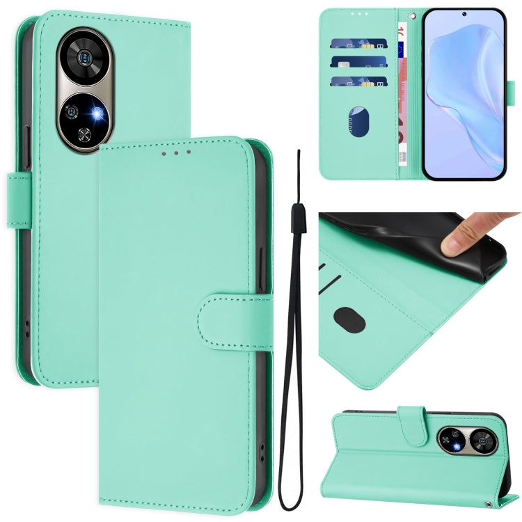 For Ulefone Note 17 Pro Skin Feel Solid Color Leather Phone Case with Lanyard(Mint Green) by buy2fix