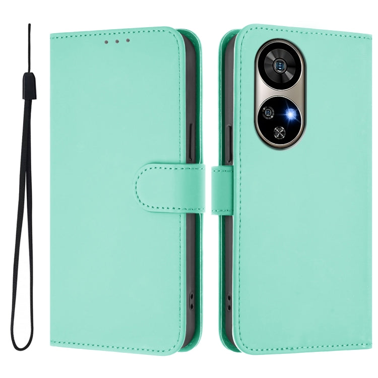 For Ulefone Note 17 Pro Skin Feel Solid Color Leather Phone Case with Lanyard(Mint Green) by buy2fix