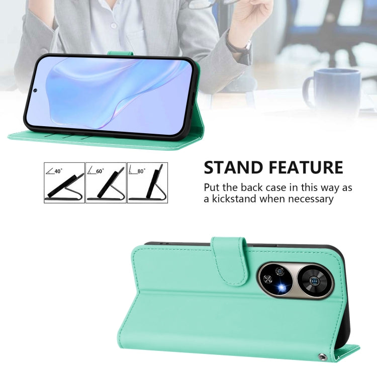 For Ulefone Note 17 Pro Skin Feel Solid Color Leather Phone Case with Lanyard(Mint Green) by buy2fix