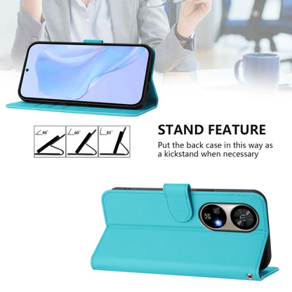 For Ulefone Note 17 Pro Skin Feel Solid Color Leather Phone Case with Lanyard(Lake Blue) by buy2fix