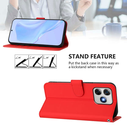 For Ulefone Note 18 Ultra Skin Feel Solid Color Leather Phone Case with Lanyard(Red) by buy2fix