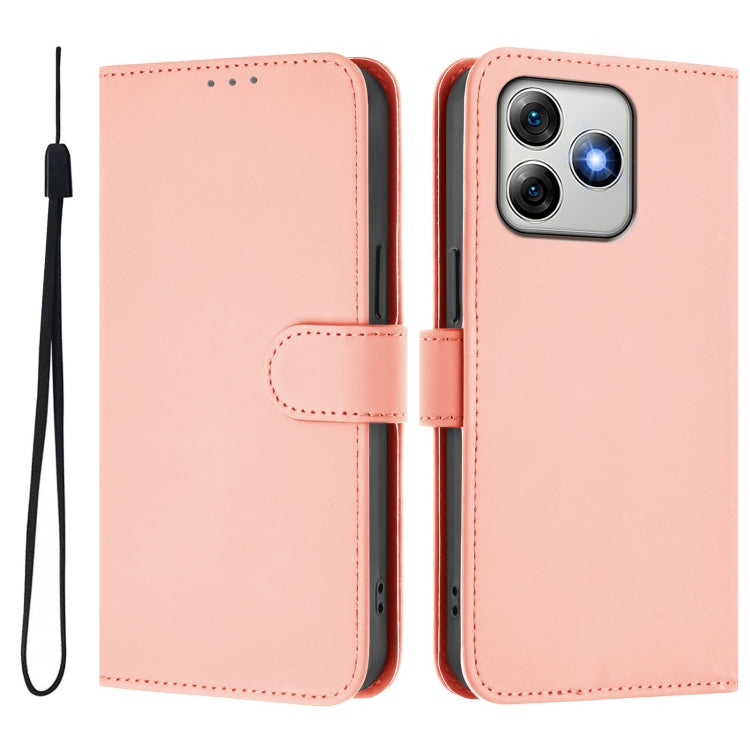 For Ulefone Note 18 Ultra Skin Feel Solid Color Leather Phone Case with Lanyard(Pink) by buy2fix