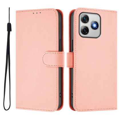 For Ulefone Note 18 Ultra Skin Feel Solid Color Leather Phone Case with Lanyard(Pink) by buy2fix