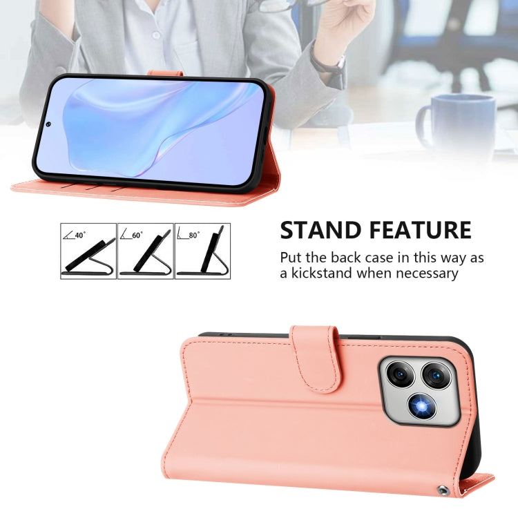 For Ulefone Note 18 Ultra Skin Feel Solid Color Leather Phone Case with Lanyard(Pink) by buy2fix