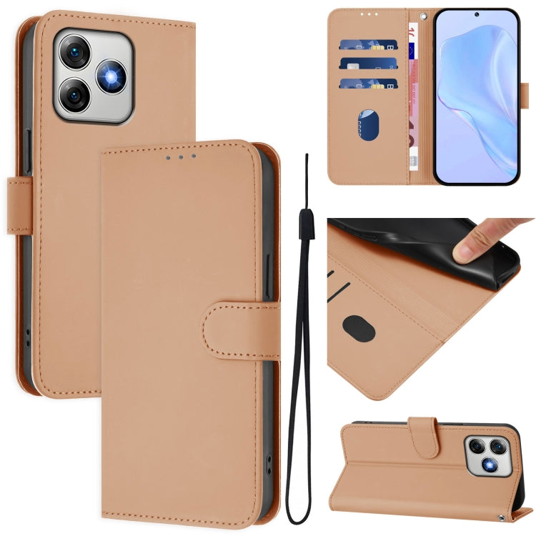 For Ulefone Note 18 Ultra Skin Feel Solid Color Leather Phone Case with Lanyard(Nude) by buy2fix