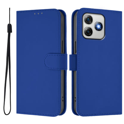 For Ulefone Note 18 Ultra Skin Feel Solid Color Leather Phone Case with Lanyard(Dark Blue) by buy2fix