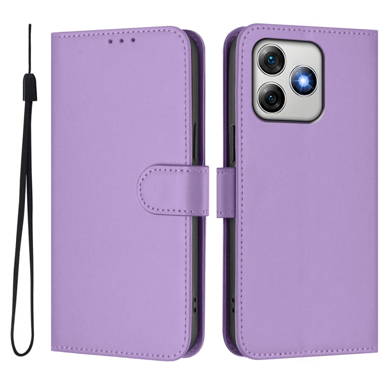 For Ulefone Note 18 Ultra Skin Feel Solid Color Leather Phone Case with Lanyard(Lavender Purple) by buy2fix