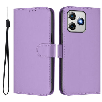 For Ulefone Note 18 Ultra Skin Feel Solid Color Leather Phone Case with Lanyard(Lavender Purple) by buy2fix