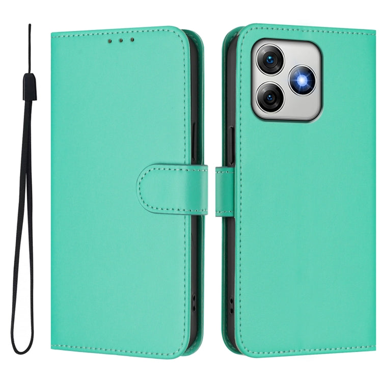 For Ulefone Note 18 Ultra Skin Feel Solid Color Leather Phone Case with Lanyard(Green) by buy2fix