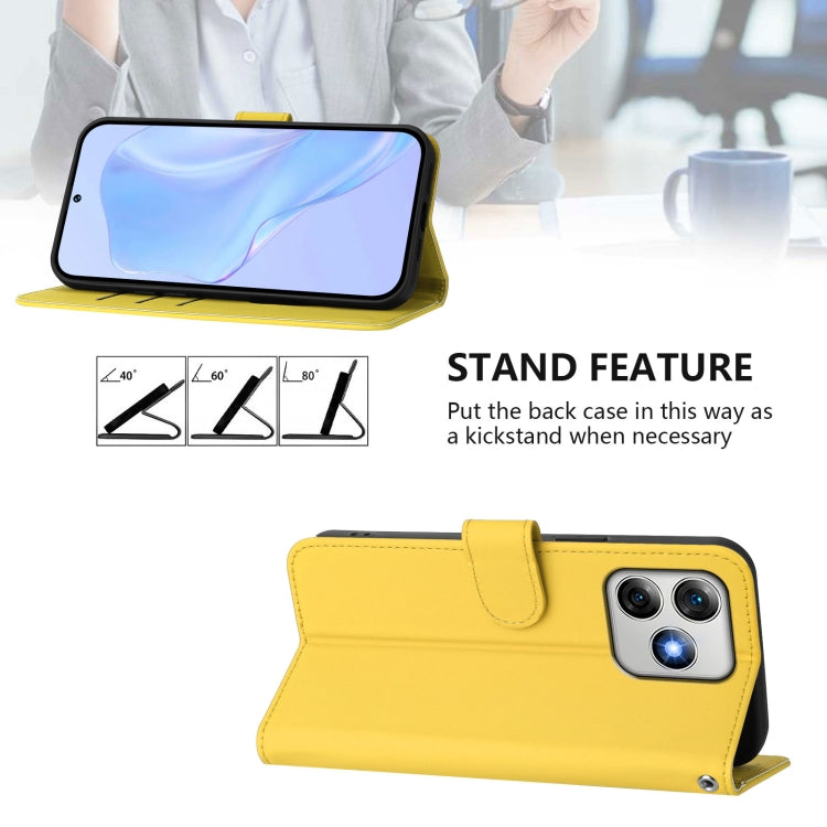 For Ulefone Note 18 Ultra Skin Feel Solid Color Leather Phone Case with Lanyard(Lemon Yellow) by buy2fix